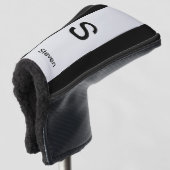 Monogram Two Tone Modern Black and Light Gray Golf Headcover (3/4 Vorderseite)