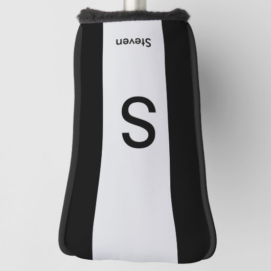 Monogram Two Tone Modern Black and Light Gray Golf Headcover (Rotieren 90)