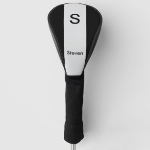 Monogram Two Tone Modern Black and Light Gray Golf Headcover