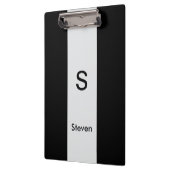 Monogram Two Tone Modern Black and Light Gray Klemmbrett (Links)