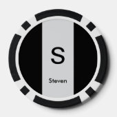 Monogram Two Tone Modern Black and Light Gray Pokerchips (Rückseite)