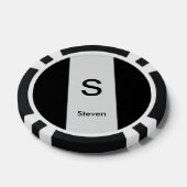 Monogram Two Tone Modern Black and Light Gray Pokerchips (Einzeln)