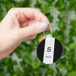 Monogram Two Tone Modern Black and Light Gray Schlüsselanhänger