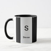 Monogram Two Tone Modern Black and Light Gray Tasse (Links)
