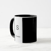 Monogram Two Tone Modern Black and Light Gray Tasse (Vorderseite Links)