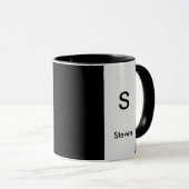 Monogram Two Tone Modern Black and Light Gray Tasse (VorderseiteRechts)