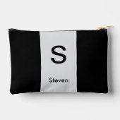 Monogram Two Tone Modern Black and Light Gray Zubehörtasche (Rückseite)