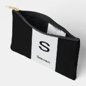 Monogram Two Tone Modern Black and Light Gray Zubehörtasche (Offen)