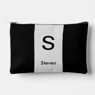 Monogram Two Tone Modern Black and Light Gray Zubehörtasche
