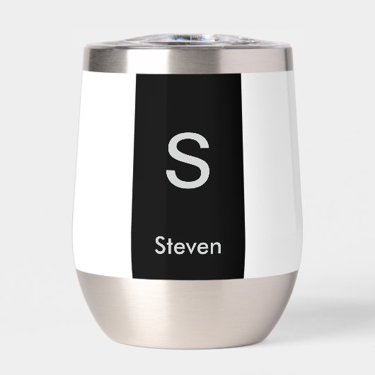 Monogram Two Tone Modern Black and White (Vorderseite)