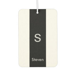 Monogram Two Tone Modern Black and White Autolufterfrischer