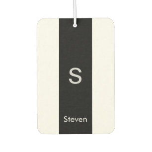 Monogram Two Tone Modern Black and White Autolufterfrischer