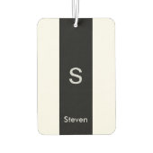 Monogram Two Tone Modern Black and White Autolufterfrischer (Rückseite)