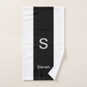 Monogram Two Tone Modern Black and White Badhandtuch Set (Handtuch)