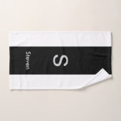 Monogram Two Tone Modern Black and White Badhandtuch Set (Handtuch)