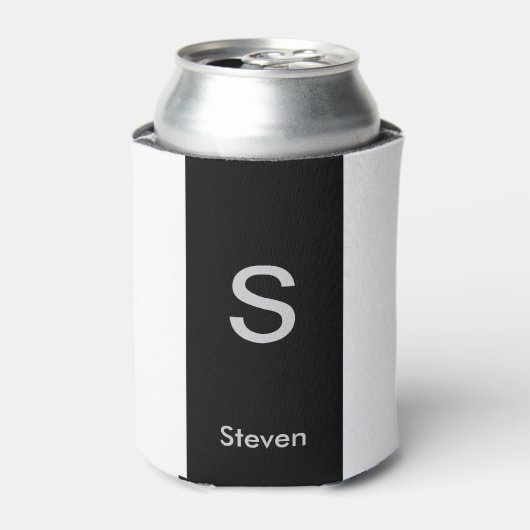 Monogram Two Tone Modern Black and White Dosenkühler (Kanne Vorderseite)