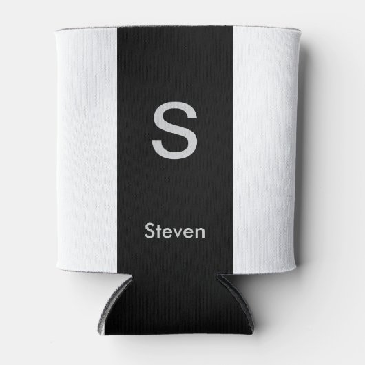 Monogram Two Tone Modern Black and White Dosenkühler (Vorderseite)