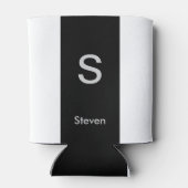 Monogram Two Tone Modern Black and White Dosenkühler (Rückseite)