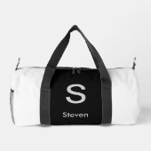 Monogram Two Tone Modern Black and White Duffle Bag (Rückseite)
