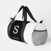 Monogram Two Tone Modern Black and White Duffle Bag (Rechte Ecke)