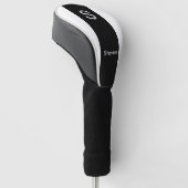 Monogram Two Tone Modern Black and White Golf Headcover (angewinkelt)