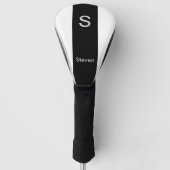 Monogram Two Tone Modern Black and White Golf Headcover (Vorderseite)