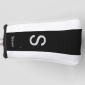 Monogram Two Tone Modern Black and White Golf Headcover (Vorderseite)