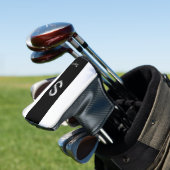 Monogram Two Tone Modern Black and White Golf Headcover (In Situ)