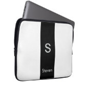 Monogram Two Tone Modern Black and White Laptopschutzhülle (Vorne Rechts)