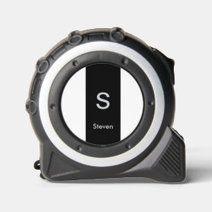 Monogram Two Tone Modern Black and White Maßband