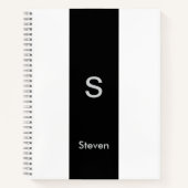 Monogram Two Tone Modern Black and White Notizblock (Vorderseite)