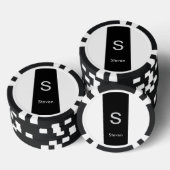 Monogram Two Tone Modern Black and White Pokerchips (Stapel)