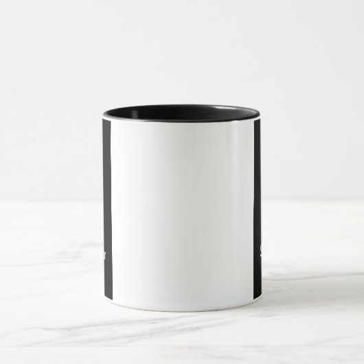 Monogram Two Tone Modern Black and White Tasse (Zentrum)