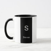 Monogram Two Tone Modern Black and White Tasse (Links)