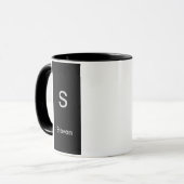 Monogram Two Tone Modern Black and White Tasse (Vorderseite Links)