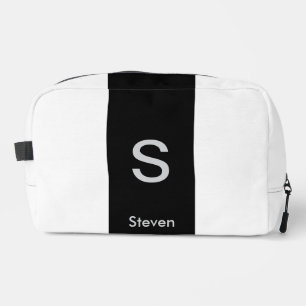 Monogram Two Tone Modern Black and White Waschbeutel