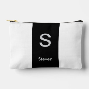 Monogram Two Tone Modern Black and White Zubehörtasche
