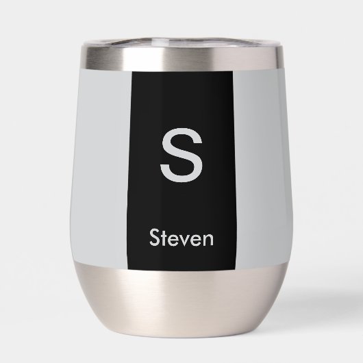 Monogram Two Tone Moderne Schwarz und Grau (Rückseite)