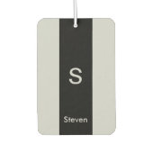 Monogram Two Tone Moderne Schwarz und Grau Autolufterfrischer (Vorderseite)