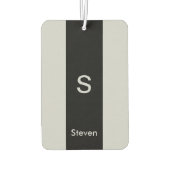 Monogram Two Tone Moderne Schwarz und Grau Autolufterfrischer (Rückseite)