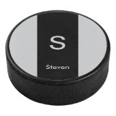Monogram Two Tone Moderne Schwarz und Grau Eishockey Puck (3/4)