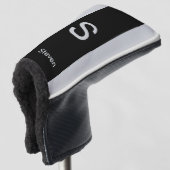 Monogram Two Tone Moderne Schwarz und Grau Golf Headcover (3/4 Vorderseite)