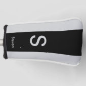 Monogram Two Tone Moderne Schwarz und Grau Golf Headcover (Vorderseite)