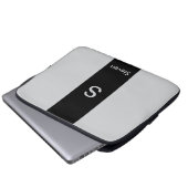 Monogram Two Tone Moderne Schwarz und Grau Laptopschutzhülle (Vorne Knopf)