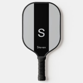 Monogram Two Tone Moderne Schwarz und Grau Pickleball Schläger