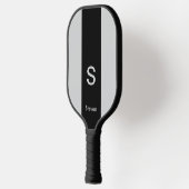 Monogram Two Tone Moderne Schwarz und Grau Pickleball Schläger (Links)