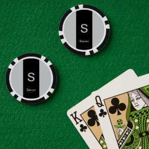 Monogram Two Tone Moderne Schwarz und Grau Pokerchips