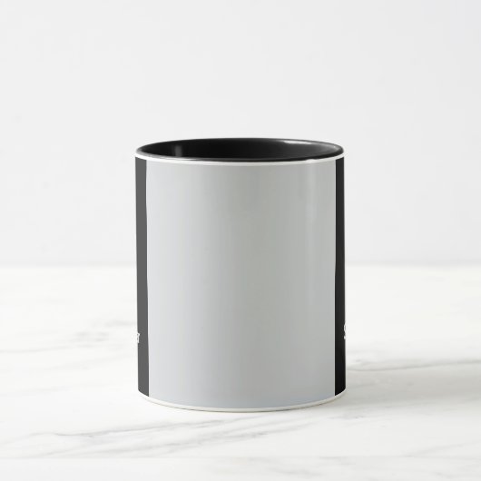 Monogram Two Tone Moderne Schwarz und Grau Tasse (Zentrum)