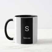 Monogram Two Tone Moderne Schwarz und Grau Tasse (Links)