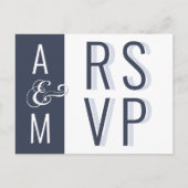 Monogram Typografy Minimalistisch Wedding RSVP Postkarte (Vorderseite)